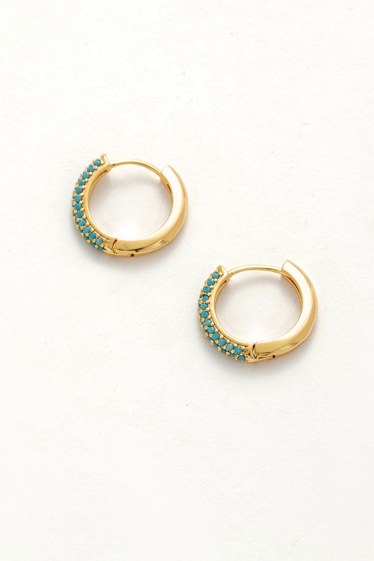 Ready for some serious chill vibes? Turquoise Bliss is like a beach day for your ears - bring on the vacay! Trendy Gold Hoop Earrings For Vacation, Trendy Nickel-free Blue Hoop Earrings, Trendy Hoop Earrings For Vacation, Trendy Hoop Earrings For Beach, Turquoise Hoop Earrings For Beach, Trendy Turquoise Hoop Earrings As Gift, Trendy Small Hoop Earrings For The Beach, Turquoise Hoop Earrings For Summer, Small Hoop Earrings For Vacation