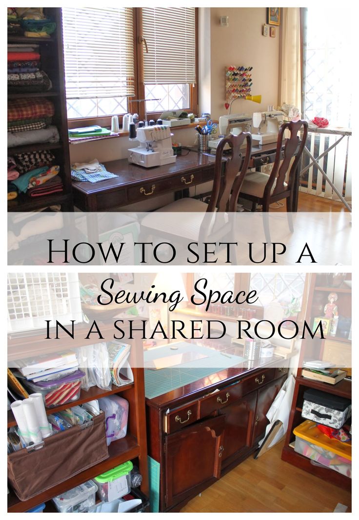 the sewing space in a shared room