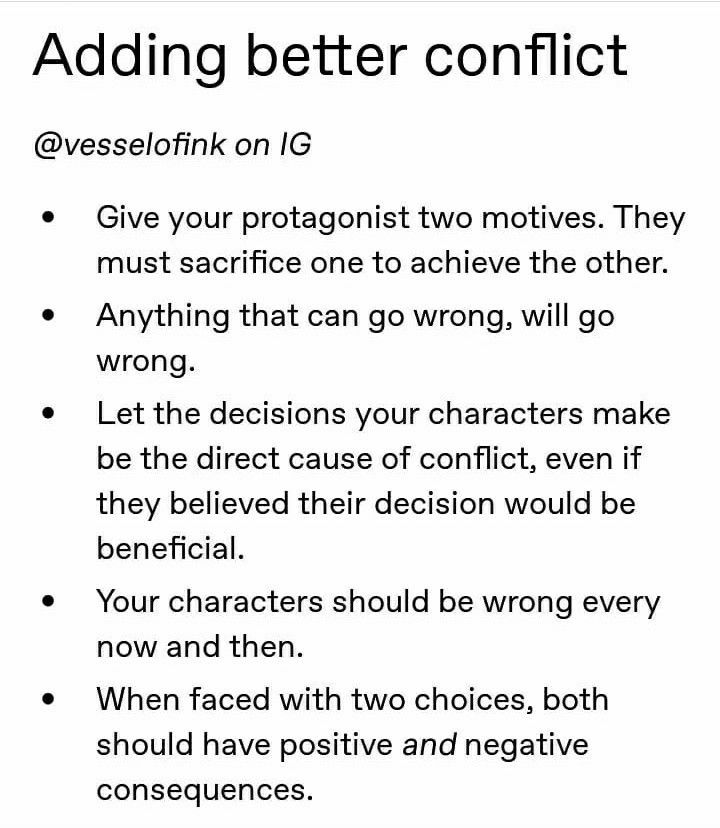 an image with the words'adding better conflict '