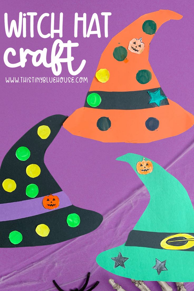 a witch hat craft made out of construction paper