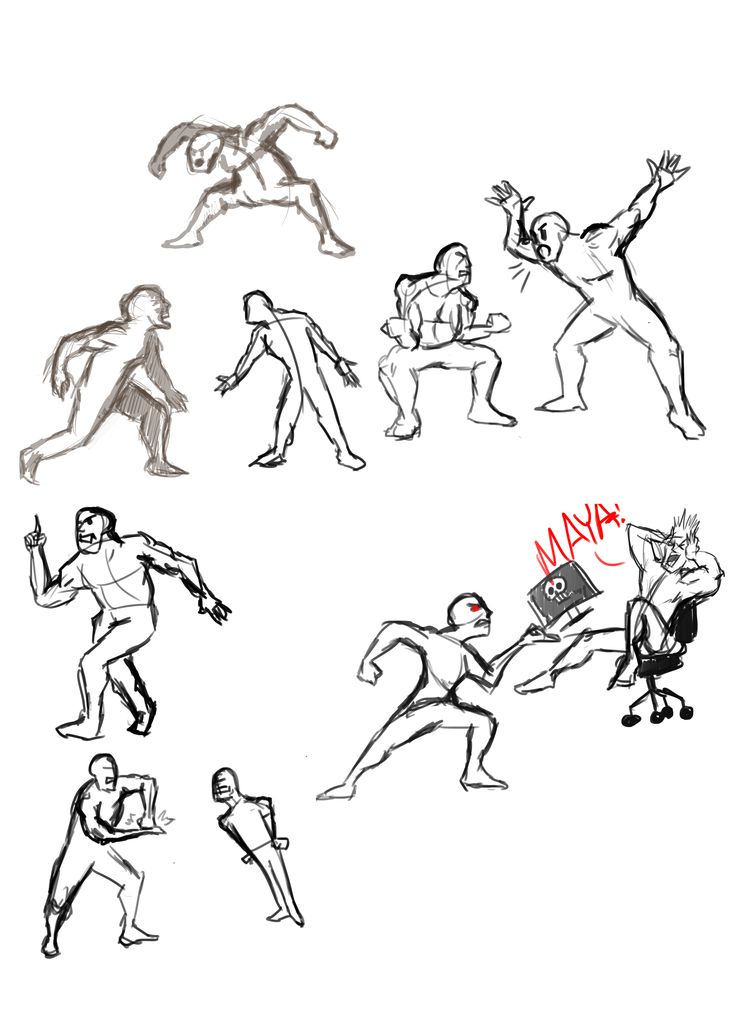 an image of some people doing different things in the same drawing style as they do