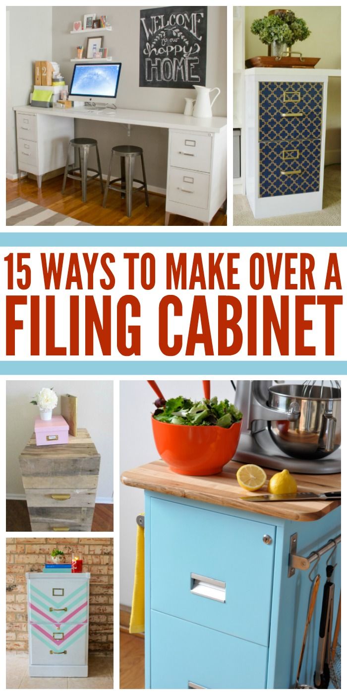 the top ten things to make over a filing cabinet in this postcard collage