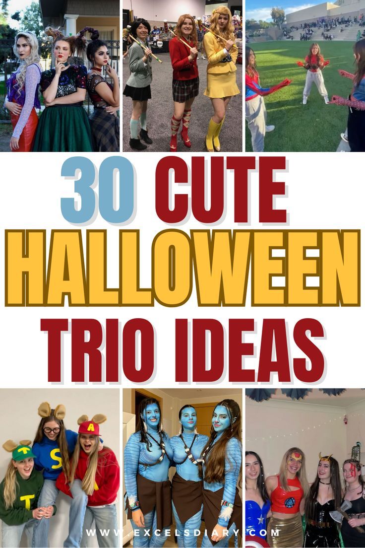 trio Halloween Costume Ideas Costumes Best Friends, Costumes For Trios, Iconic Duo Costumes, Cute Trio Halloween Costumes, Halloween Costumes For Trios, Trio Halloween Costumes Women, Trio Halloween Costume Ideas, Trio Halloween Costume, Duo Costumes