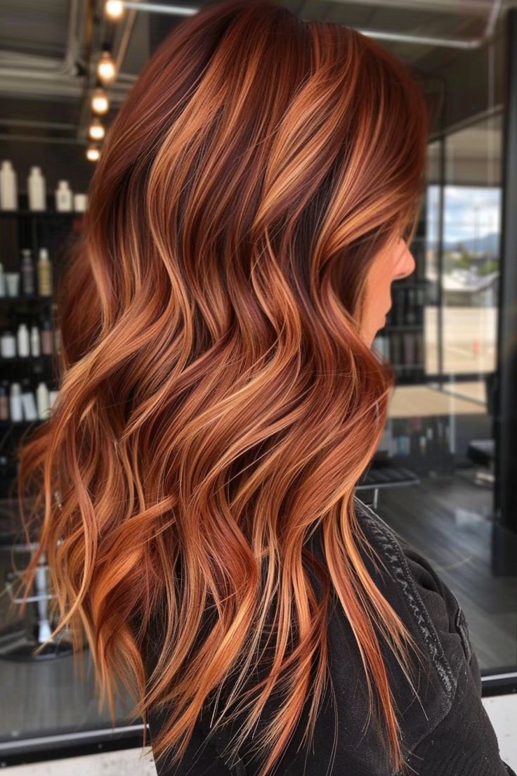 40+ Gorgeous Blonde Highlights Ideas To Try This Year - Flo's Blog Red Caramel Blonde Highlights, Red Hair Golden Highlights, Red Hair With Darker Highlights, Fall Hair Colors For Auburn Hair, Natural Fun Hair Color, Red With Dimension, Red Hair With Blonde And Brown Highlights, Natural Red Hair Lowlights, Fall Hair Blonde Highlights