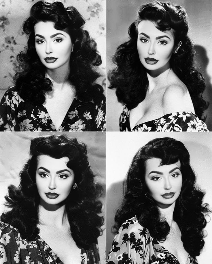 Old Hollywood Glamour Latina, 60s Wavy Hair, Mexican Older Woman, Afro Latina Culture, Cuban Quinceanera, Greaser Women, Havana Hairstyles, Traditional Mexican Hairstyles For Women, 50s Pinup Hairstyles