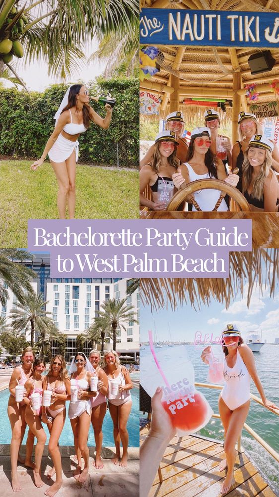 the bachelor party guide to west palm beach, florida is featured in this postcard