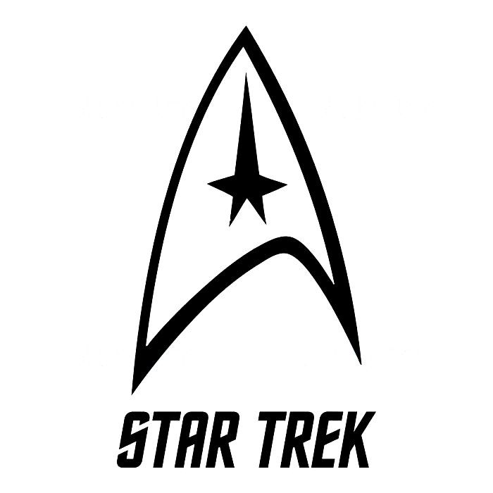 the star trek logo is shown in black and white