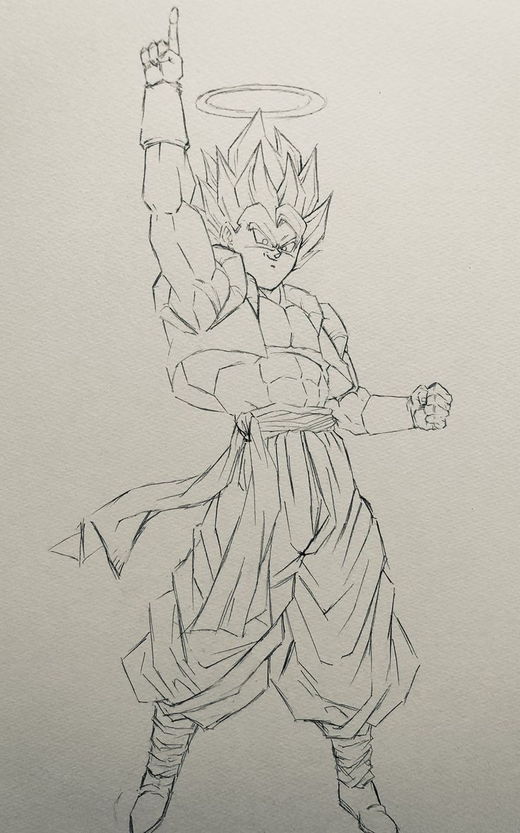 a drawing of gohan from dragon ball super saiyans is shown in black and white