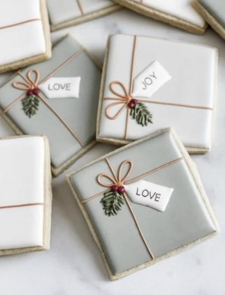 decorated cookies with love written on them