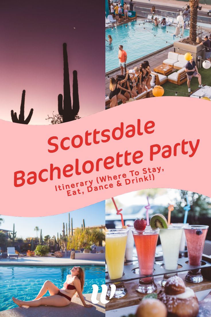 an advertisement for a bachelor party with cocktails and drinks in front of the pool