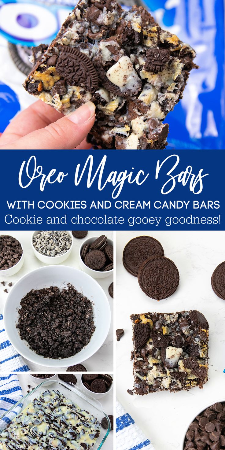 oreo magic bars with cookies and cream candy bars