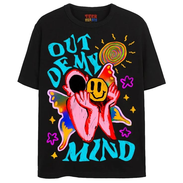 OUT OF MY MIND – Teen Hearts Clothing - STAY WEIRD Weirdcore Outfits, Heart Clothes, Stay Weird, Out Of My Mind, Custom Ties, Comfy Shorts, Tie Dye Print, Clothing Co, Look Cool