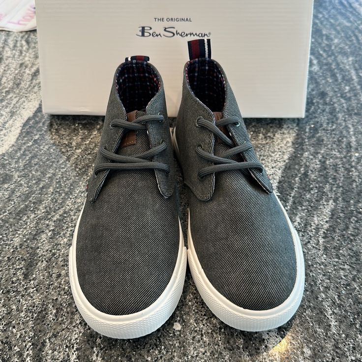 A Canvas Chukka Boot Upper Joins With A Sneaker Sole To Create This Versatile Accessory. Round Toe Lace-Up Memory Foam Insole White Sole Textile Upper, Manmade Sole Imported Ben Sherman Shoes, Chukka Boot, Chukka Boots, Kids Shoes, Memory Foam, Lace Up, Boots, Sneakers, Lace