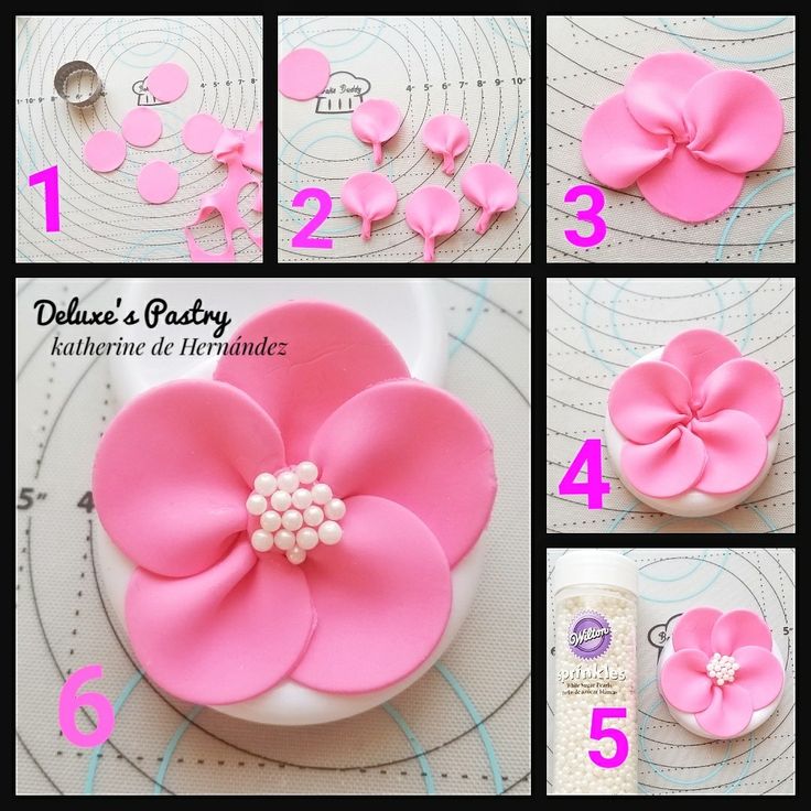 instructions to make a fondant flower cake