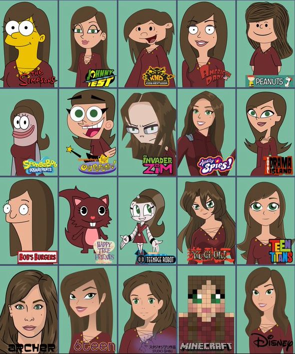 the many faces of characters from cartoon tv network's animated series, which is based on