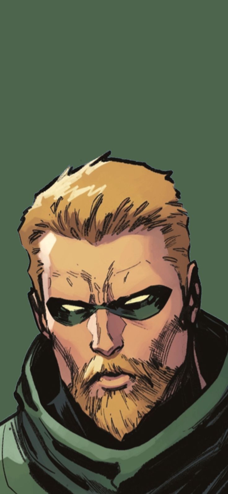 a drawing of a man with blonde hair and green eyes