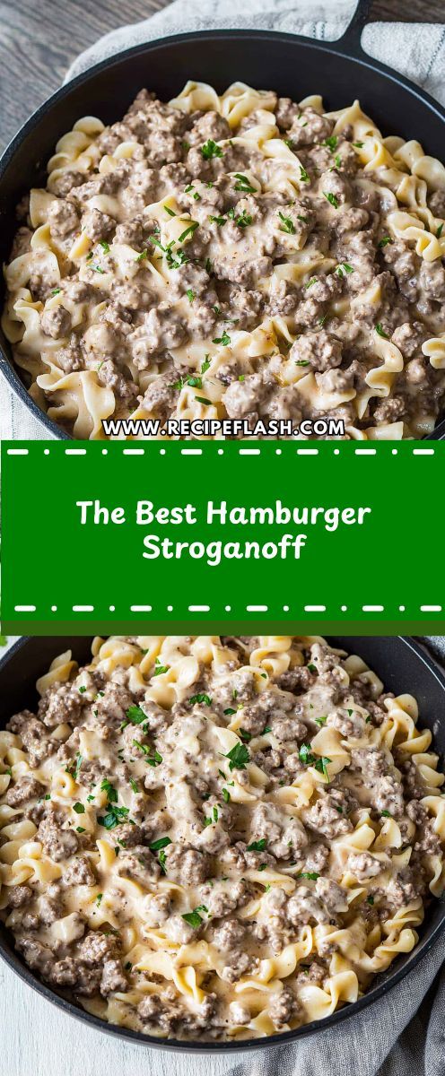 the best hamburger stroganoni in a skillet