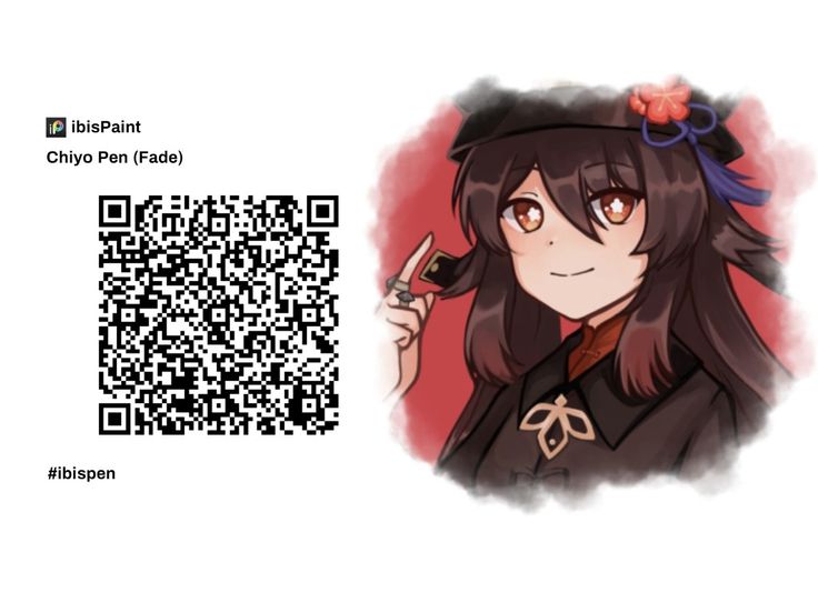 an anime character has a qr code on it