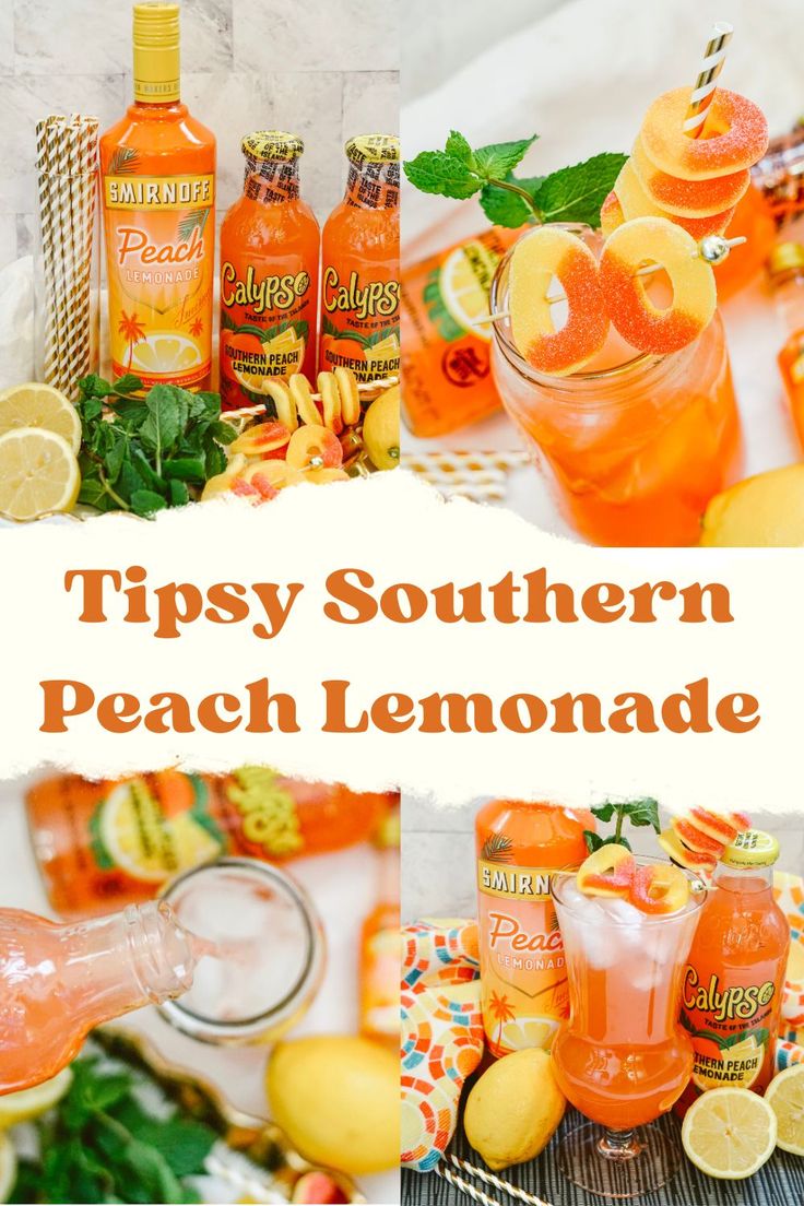 orange lemonade and tipsy southern peach lemonade are the perfect summer cocktails