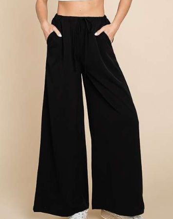 -Relaxed Fit-Wide-Long Pants-Pockets-Waist Tie Detail-Wool Dobby-100% Polyester Dress Layer, Lined Pants, Top Graphic Tees, Drawstring Waistband, Long Pants, Waist Tie, Sales Gifts, Clothing Items, Leg Pants