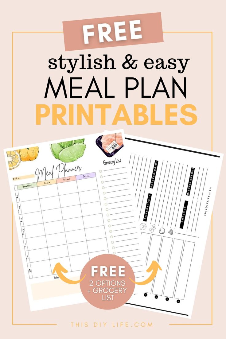 the free printable meal planner is perfect for busy meals