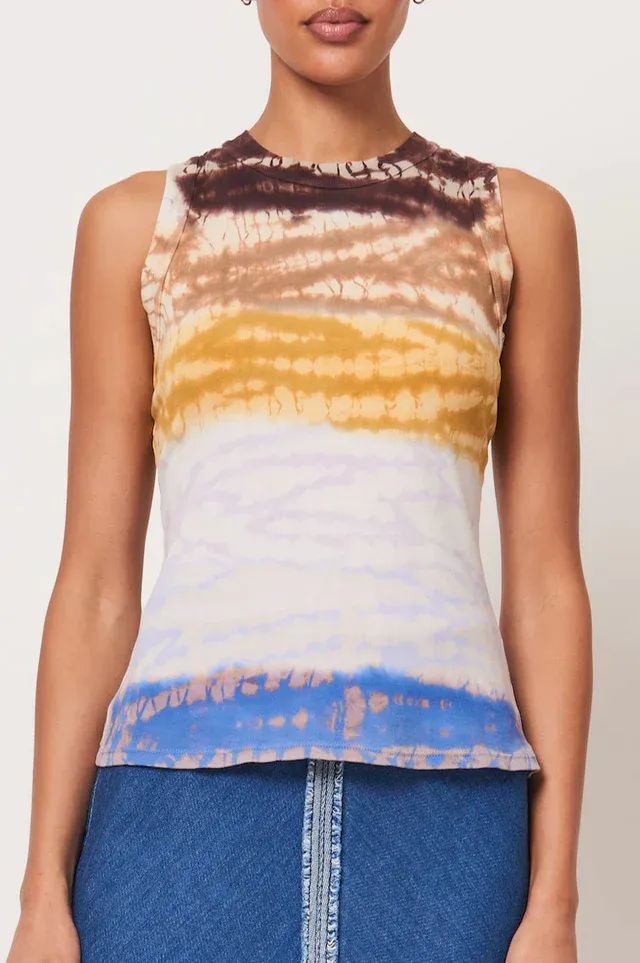 * 100% Cotton Muscle Tank Top, Tie Dye Cotton, Raquel Allegra, Womens Tie, Tie Dyed, Colorful Fashion, Tie Dye, Tank Top, Womens Tops