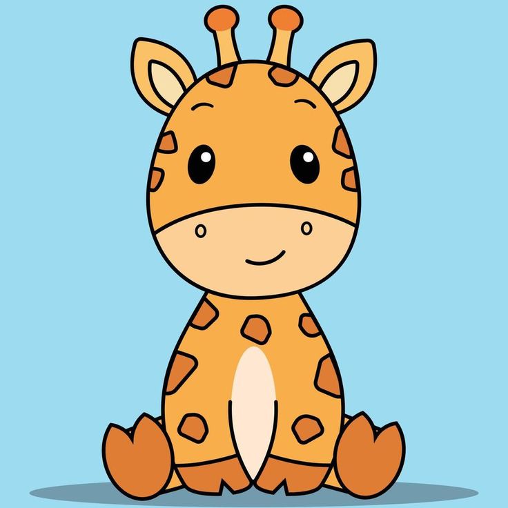 a cartoon giraffe sitting on the ground