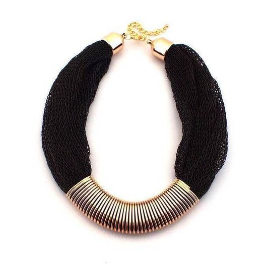 Collar Rope Choker Statement Necklace – www.Nuroco.com Black Necklace Statement, Style Africain, Vintage Style Necklace, Beautiful Chokers, Metal Choker, Charm Choker Necklace, Choker Collar Necklace, Statement Choker, Statement Choker Necklace