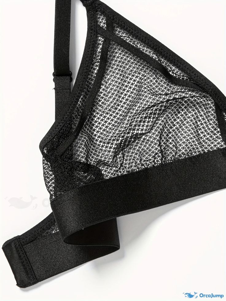 Orcajump - Plus Size Sexy Bra, Women's Plus Sheer Fishnet Keyhole Wireless Non Padded Bralette Sheer Stretch Bra For Party, Stretch Mesh Bra With Mesh Back, Sheer Party Bra For Summer, Party Mesh Bra Fitted, Sheer Bra For Summer Party, Summer Mesh Stretch Bra, Summer Stretch Mesh Bra, Party Mesh Fitted Bra, Fitted Mesh Party Bra