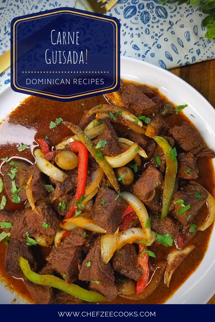 a white plate topped with beef and peppers