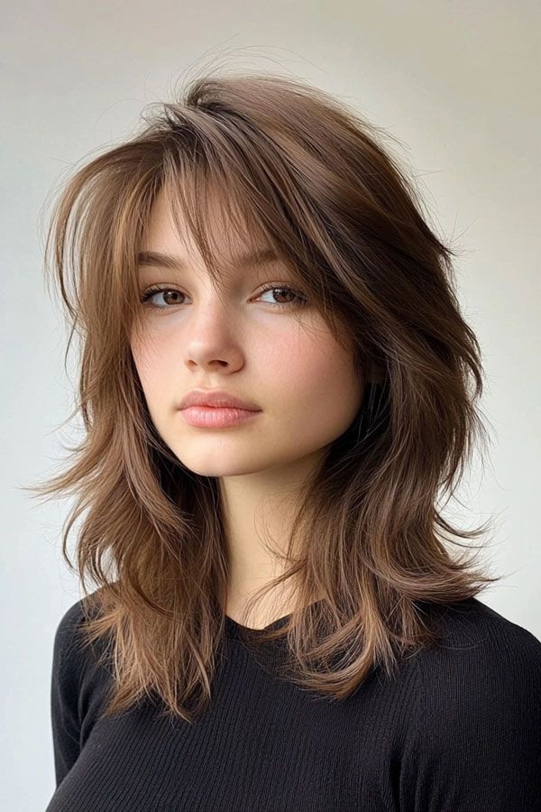 Layered Brunette Shag, Trendsetting Tousled Layers Short Brunette Hair With Layers, Mid Shag Haircut, Brunette Shag, Cleanser Cerave, Cerave Resurfacing Retinol Serum, Resurfacing Retinol Serum, Skincare Routine For Oily Skin, Tousled Layers, Routine For Oily Skin