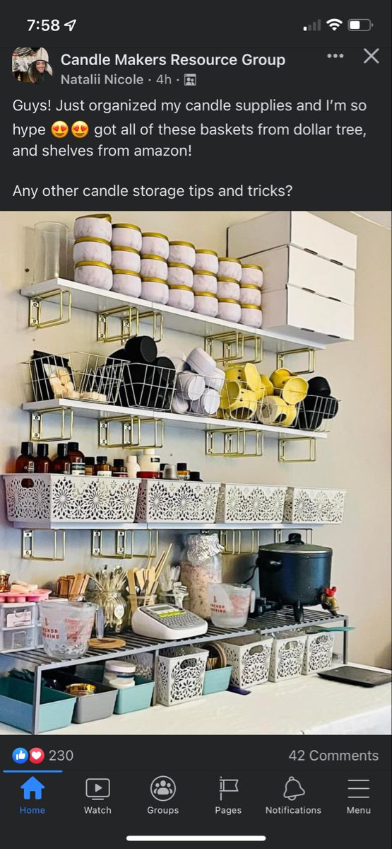 an image of a shelf filled with lots of food and supplies on it's side