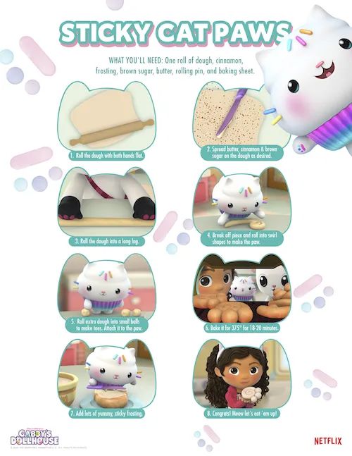 the instructions for how to make an adorable kitty cat paw toy with toys in it