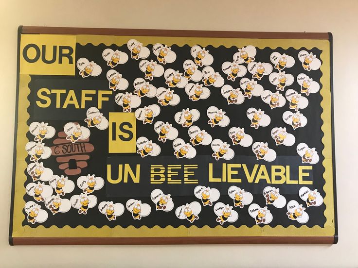 a sign that says our staff is un bee leviable on the side of a wall