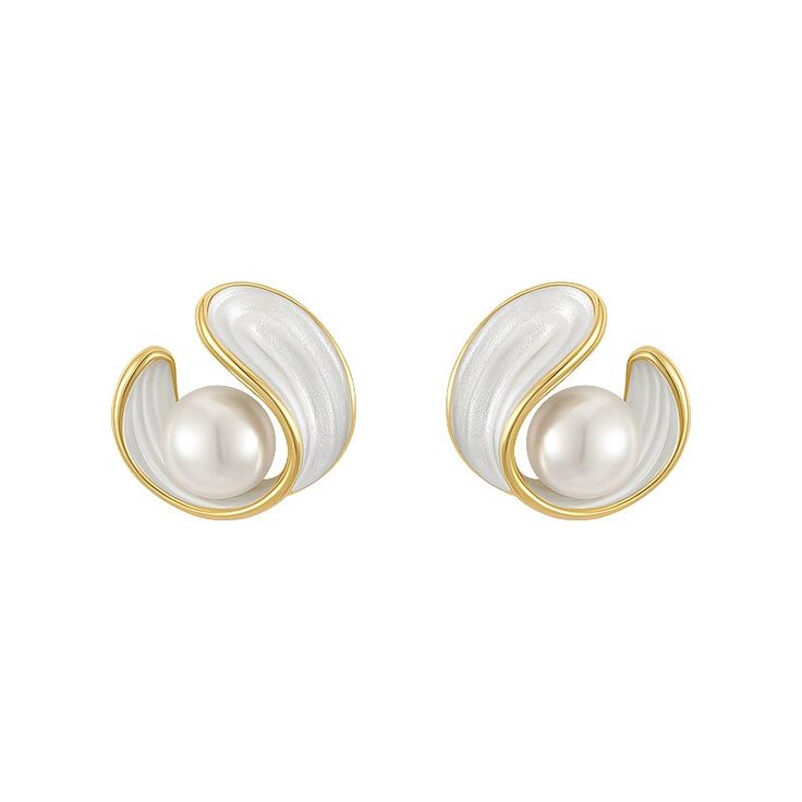 Shell-shaped Pearl Earrings For Gift, Shell-shaped Pearl Drop Earrings For Gifts, Pearl Clip-on Jewelry Gift, Pearl Clip-on Jewelry For Gift, White Pearl Clip-on Earrings With Pearl Charm, Elegant Shell Jewelry For Anniversary, Shell-shaped Pearl Charm Earrings As Gift, Shell-shaped Pearl Earrings For Wedding, Pearl Shell-shaped Earrings For Wedding