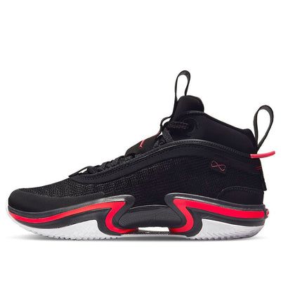 (GS) Air Jordan 36 'Black Infrared' DA9054-001 (SNKR/Low Top/Big Kid/Basketball) Black Breathable Mid-top Running Shoes, Black Lace-up Basketball Shoes, Black Breathable Lace-up Jordan Shoes, Black Fade-resistant High-top Sneakers For Light Sports, Dynamic Mid-top Jordan Sports Shoes, Black Durable Sneakers For Light Sports, Black Mid-top Training Sneakers, Black Fade-resistant Sneakers For Light Sports, Breathable Black High-top Sneakers For Light Sports