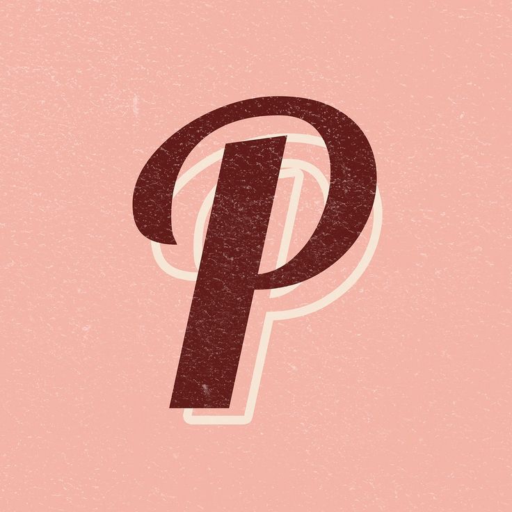 the letter p is shown on a pink background