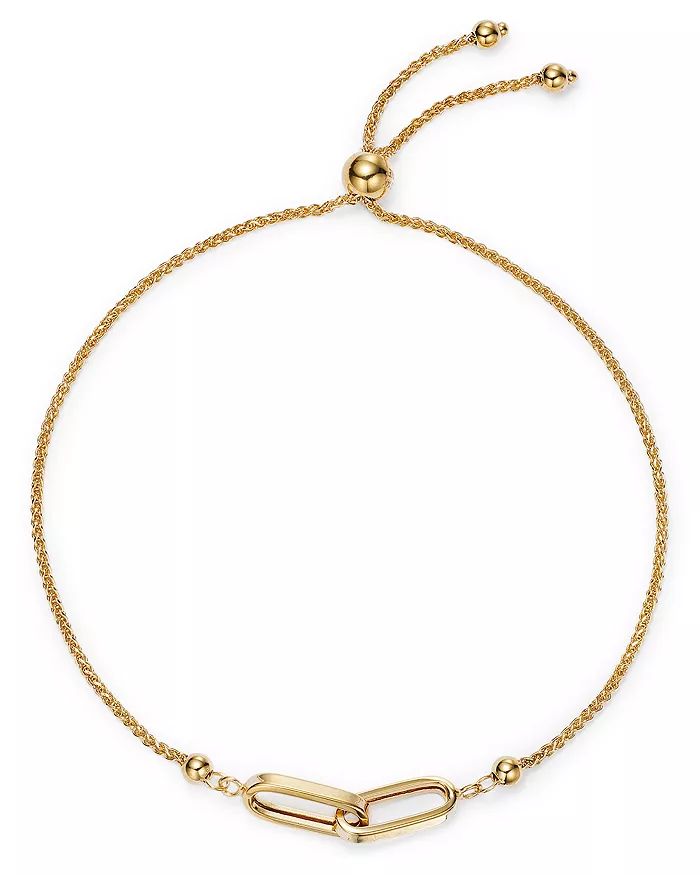 Bloomingdale's - Double Link Bolo Bracelet in 14K Yellow Gold - 100% Exclusive Luxury Yellow Gold Bracelet For Anniversary, Elegant Yellow Gold Diamond Bracelet For Anniversary, Adjustable 14k Gold Diamond Bracelet For Anniversary, Gold Adjustable Bracelet With Polished Finish, Elegant Adjustable Gold-plated Tennis Bracelet, Elegant Adjustable Gold Plated Tennis Bracelet, Yellow Gold Jubilee Diamond Bracelet For Anniversary, Elegant Engraved Gold Bracelet, Adjustable Polished Yellow Gold Bracelet