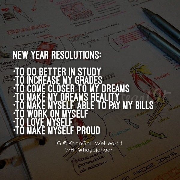 a notepad with some writing on it and a pen next to it that says new year resolutions