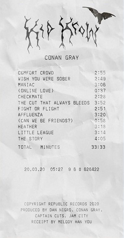 an old receipt with the words corona gray written in black and white ink on it