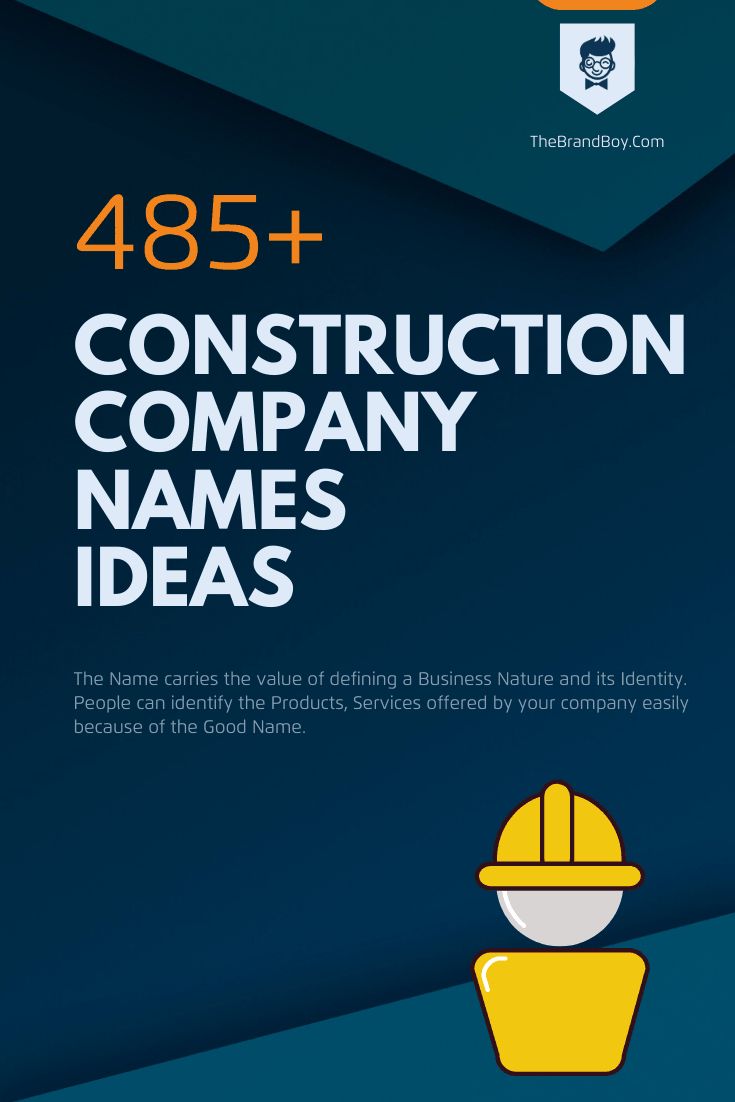 the construction company name and logo are shown in this brochure, which is designed to