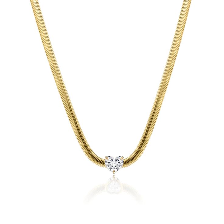 Experience refined luxury with the Solitaire Diamond Snake Necklace in 14K Solid Gold, a breathtaking piece that combines elegance and versatility. This Herringbone Necklace features a sleek and flexible snake chain that gracefully contours to the neckline, exuding a modern yet timeless appeal. At the center is a dazzling solitaire diamond, available in 0.51 carat with options for Round, Emerald, Pear, or Heart-shaped cuts, set to catch the light and sparkle with brilliance. This necklace is ideal for layering or wearing on its own, offering both a statement of elegance and a minimalist touch. Whether you're dressing up for an evening out or adding subtle sophistication to your daily wear, this diamond herringbone necklace is designed to suit any occasion with effortless style. ✪ DETAILS * Elegant Snake Chain Necklace For Valentine's Day, Elegant Valentine's Day Snake Chain Necklace, Elegant Necklace With Heart Charm On Snake Chain, Elegant Necklace With Heart Pendant And Box Chain, Elegant Heart Necklace With Box Chain, Elegant Jewelry With Heart Charm On Snake Chain, Luxury Snake Chain Necklace For Anniversary, Elegant Herringbone Necklace With Snake Chain For Anniversary, Anniversary Necklace With Diamond Cut And Snake Chain