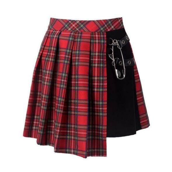 4d6e4749289c4ec58c0063a90deb3964desc44965802ri Punk Plaid, Goth Skirt, Punk Skirt, Grunge Skirt, Rok Mini, Dark In Love, Red Plaid Skirt, Attitude Clothing, Red Skirt