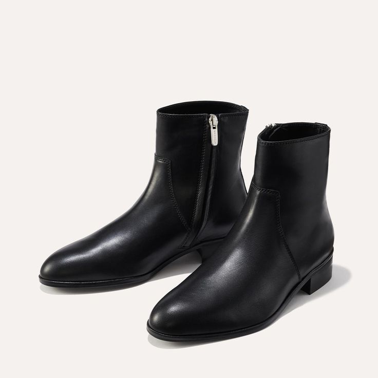 The Simone Boot - Black Calf – Margaux Paddock Boots, Equestrian Style, Shoes And Accessories, Handmade Shoes, Low Heels, Calf Leather, Black Boots, Chelsea Boots, Brown And Grey