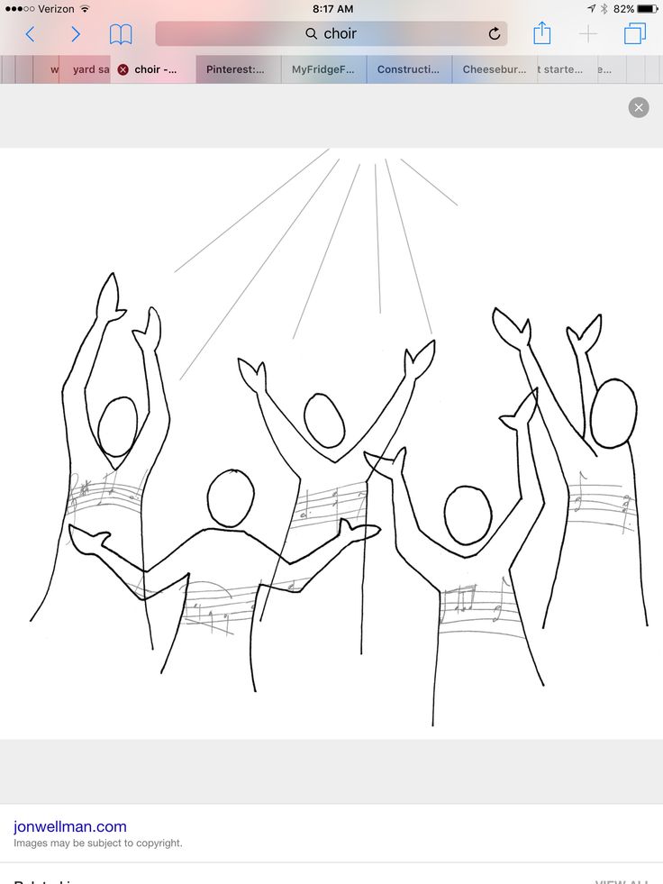 a line drawing of people raising their hands in the air with one person reaching up