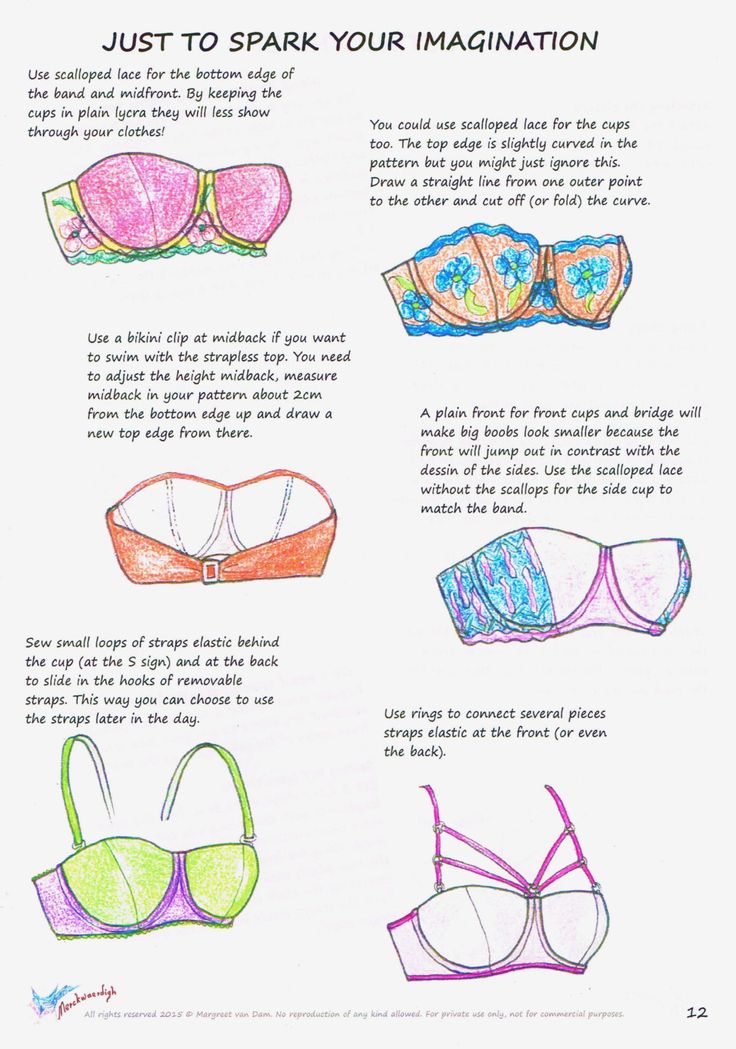 Digital E-booklet with sewing pattern for instant DOWNLOAD on Etsy after your purchase : pattern STRAPLESS from Dutch design Merckwaerdigh to make an underwired strapless all by yourself. This classic padded strapless bra has a fully integrated stiff padding lining in the cups to let your bust stand out gracefully. You can wear this as lingerie or as a bikini top. Included are 12 pages step-by-step illustrated instructions with pattern with a full color page of lovely ideas to varie on this patt Balconette Bra Pattern, Strapless Bra Pattern, Free Bra Pattern, Lingerie Pattern, Sewing Bras, Femininity Tips, Bra Sewing Pattern, Diy Bra, Lingerie Patterns