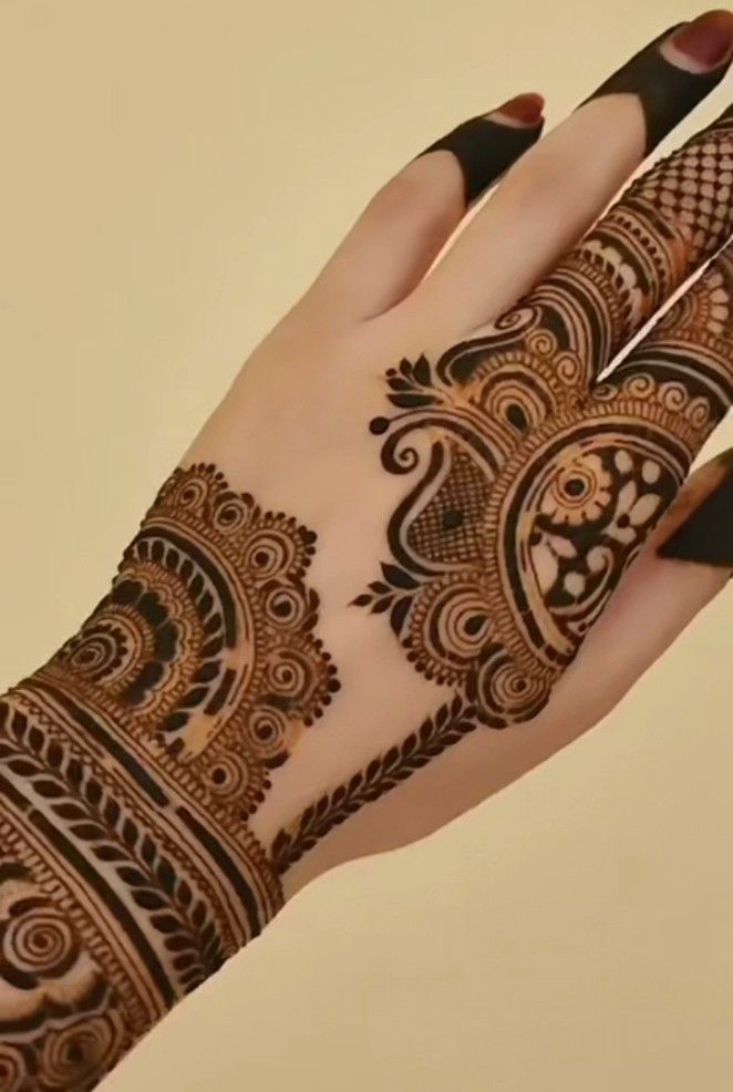 a woman's hand with henna on it