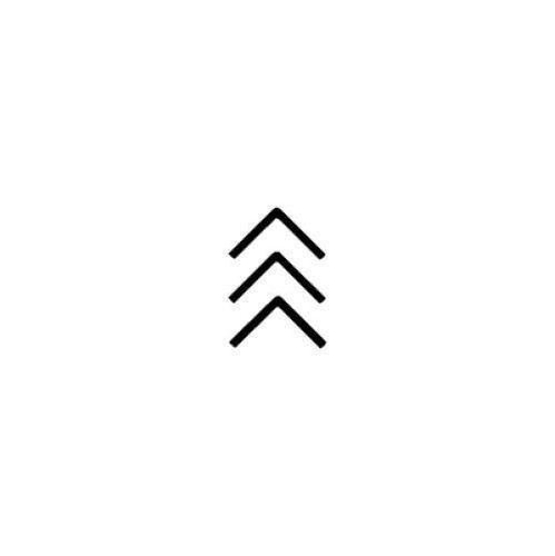 an arrow symbol is shown in black and white