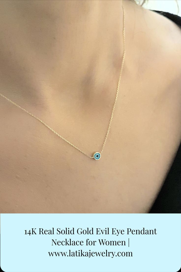 Evil eye is a symbol of luck, fortune, protection and prosperity. Evil Eye Necklace // Turkish Evil Eye // Fine Jewelry //14K Gold Necklace //Trendy Women's Necklace //Birthday Gift // Christmas Gifts for mom // Charm Necklace // Gift Ideas for Women // Casual Jewelry #evileyenecklace #evileyependant #turkishevileye #14kgoldnecklace #giftsformom #charmnecklace #christmasgifts #womensnecklace #finejewelry #womensfashion #casualjewelry Fine Jewelry Turquoise Bezel Setting, Elegant Turquoise Jewelry With Bezel Setting, Elegant Turquoise Necklace With Birthstone, Elegant Turquoise Birthstone Necklace, Blue Gemstone Charm Necklace With Round Pendant, Blue Gemstone Pendant Charm Necklaces, Blue Birthstone Necklace In Fine Jewelry Style, Blue Gemstone Pendant Charm Necklace, Blue Pendant Charm Necklace With Gemstone