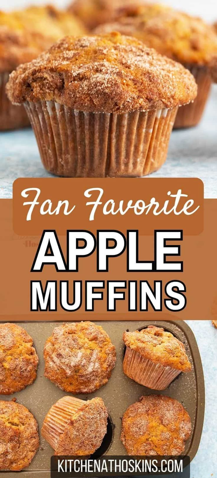 an image of apple muffins with text overlay